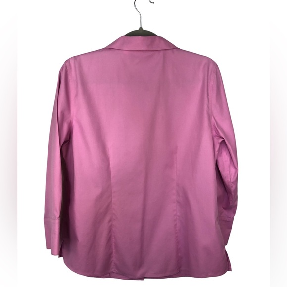 Chico’s Women’s Blouse Top Classic Curbed Hem Cuffed 3/4 Sleeve No Iron Cotton - Picture 2 of 9